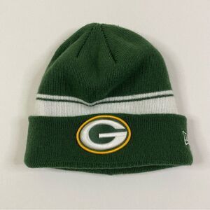 Green Bay Packers Beanie Adult‎ One Size NFL New Era Cuffed Striped Embroidered